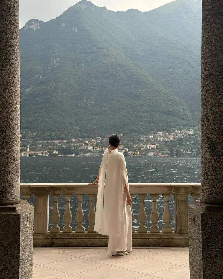 Woman overlooking a lake